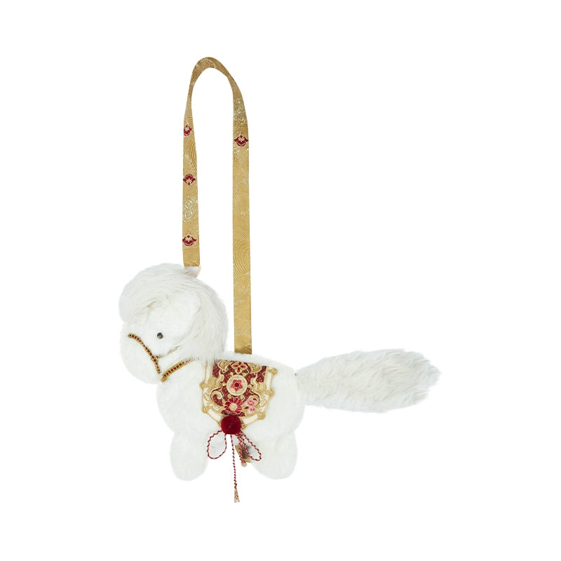 More than thirteen [White Horse Jiayu] Year of the Horse plush embroidered pony messenger bag