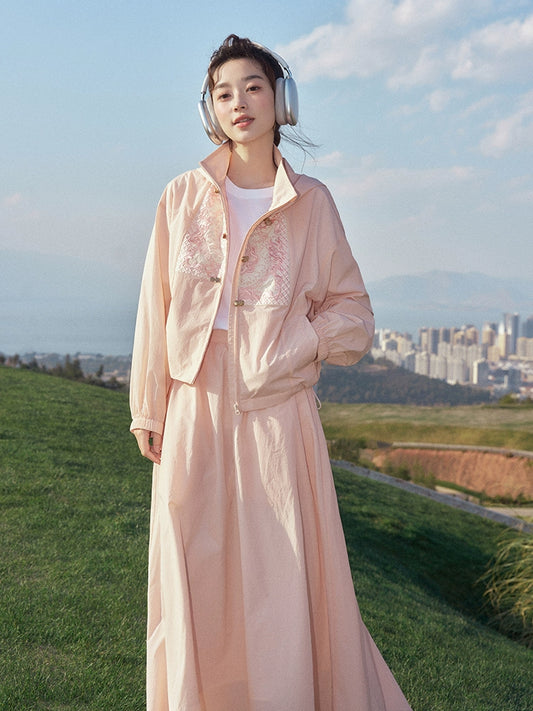 More than thirteen [Xingshou] embroidered hooded sunscreen clothes skirt set modern HanFuDreams