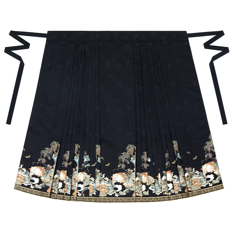 More than Thirteen [眠猫] New Chinese Horse Dress Set Autumn modern HanFuDreams Horse Dress (Black) XS
