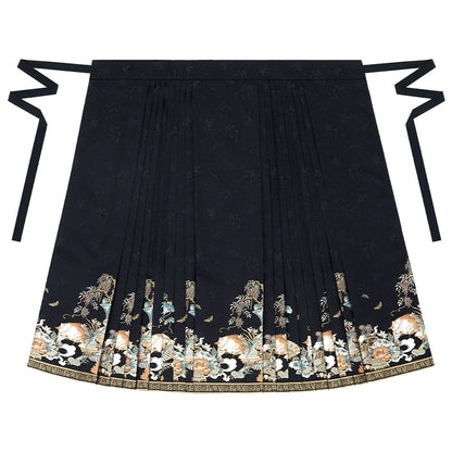 More than Thirteen [眠猫] New Chinese Horse Dress Set Autumn modern HanFuDreams Horse Dress (Black) XS