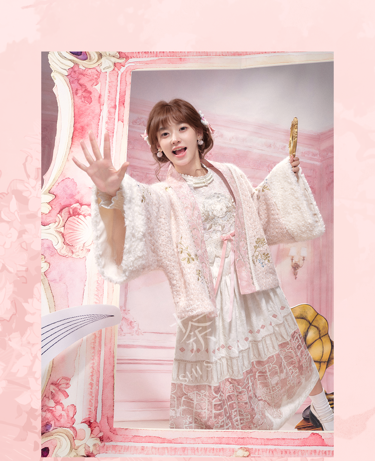 More than thirteen [cat afternoon tea] embroidered placket jacket dress modern HanFuDreams