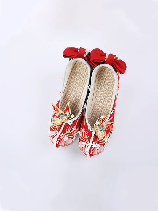 More than thirteen [鸾凤仙羽] embroidered Hanfu wedding shoes women HanFuDreams