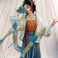 July Eve [Shumiyu Mingke] Fake two-piece pleated clothes, embroidered suspenders skirts han HanFuDreams
