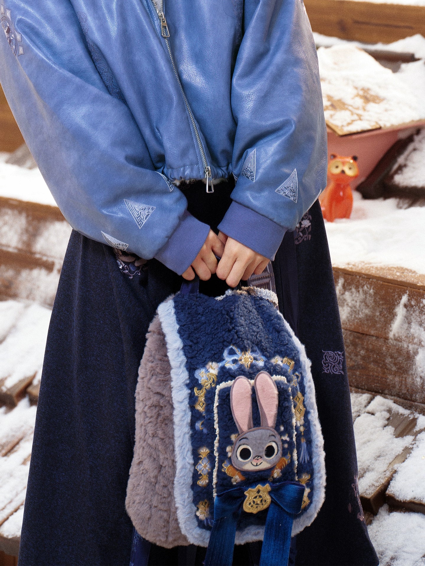 More than thirteen [plush rabbit police officer] winter plush embroidered rabbit backpack