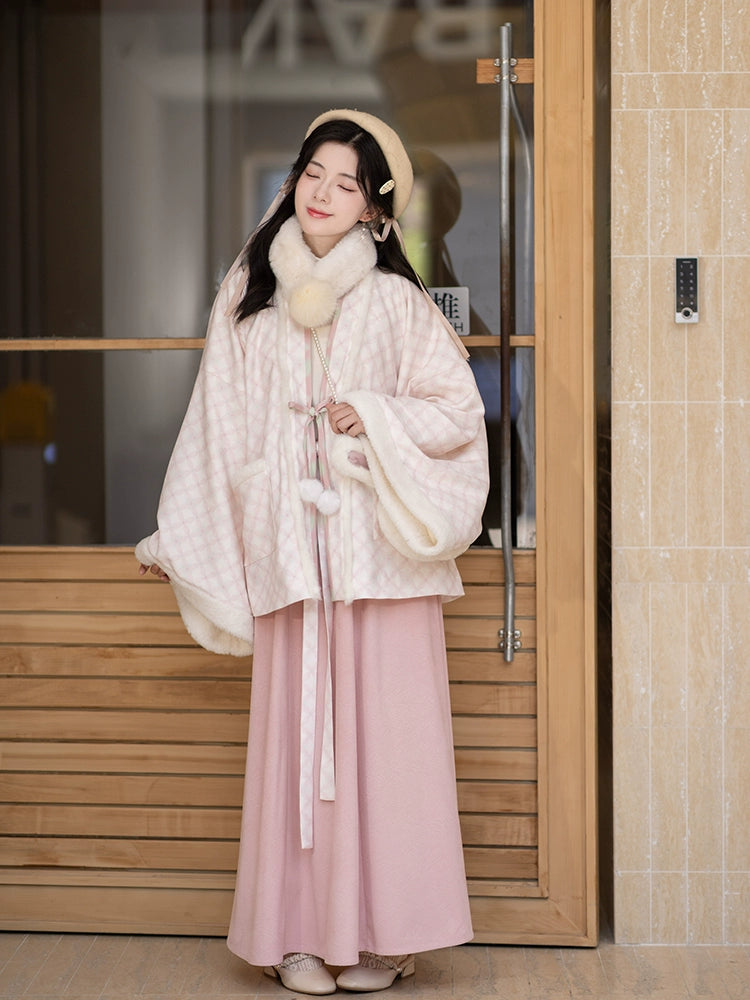 Chi Xia [Pink Sweet Tea] Pleated clothes Han elements six broken skirts han HanFuDreams