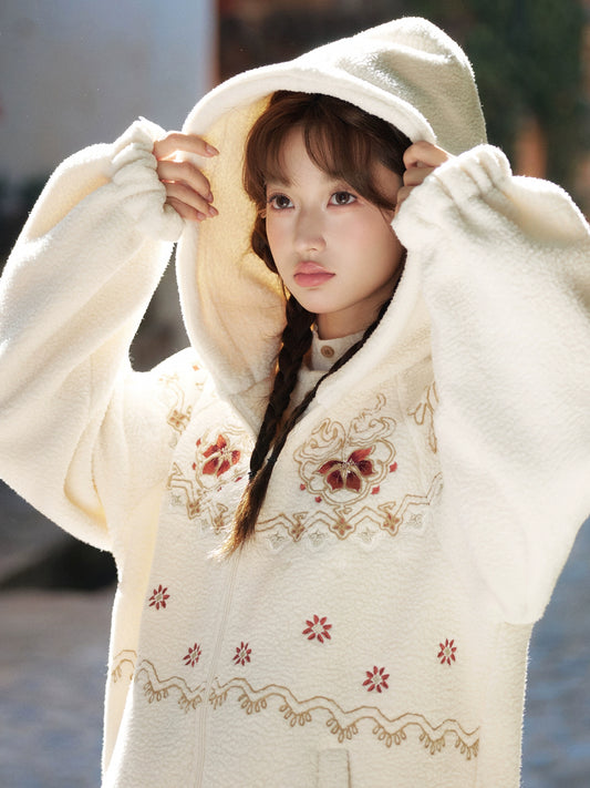 More than thirteen [such as flame] fleece embroidered jacket pants warm suit modern HanFuDreams