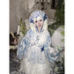 Flower Fairy Story [Celadon Mirror] Pipa Sleeve Blue and White Porcelain Horse Dress Set Han han HanFuDreams Skirt S
