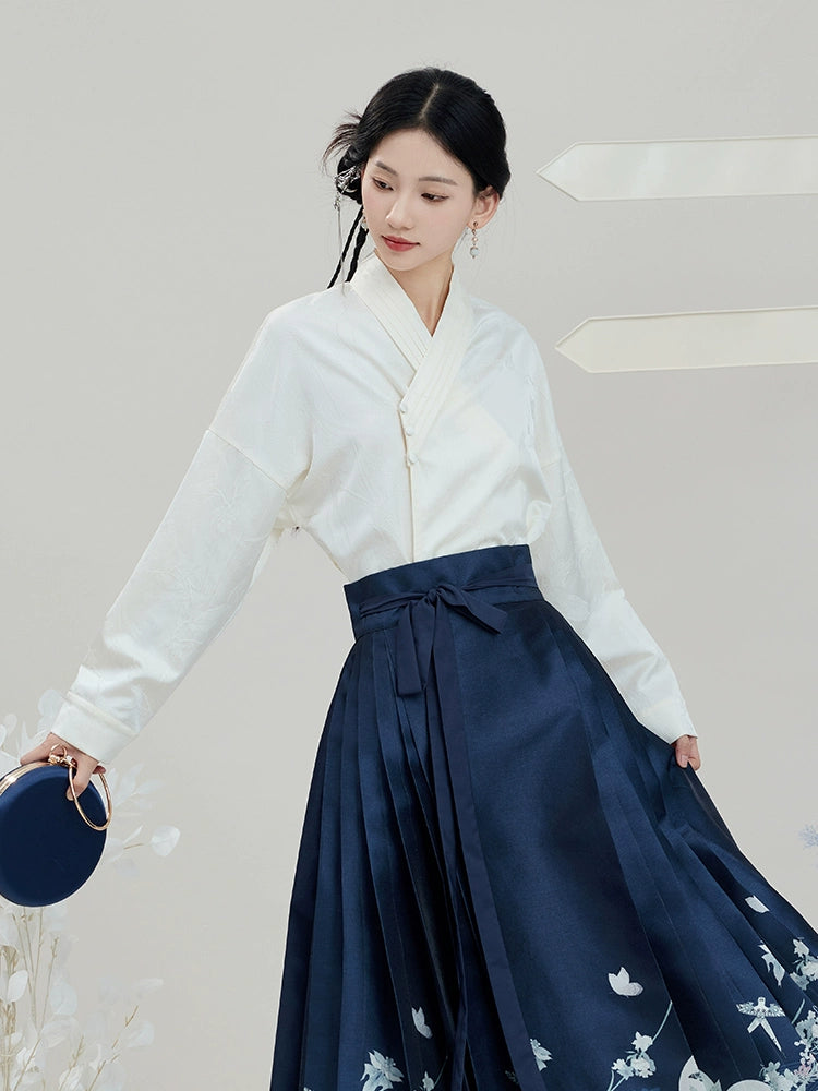 More than thirteen [magpie] national style white shirt blouse modern HanFuDreams