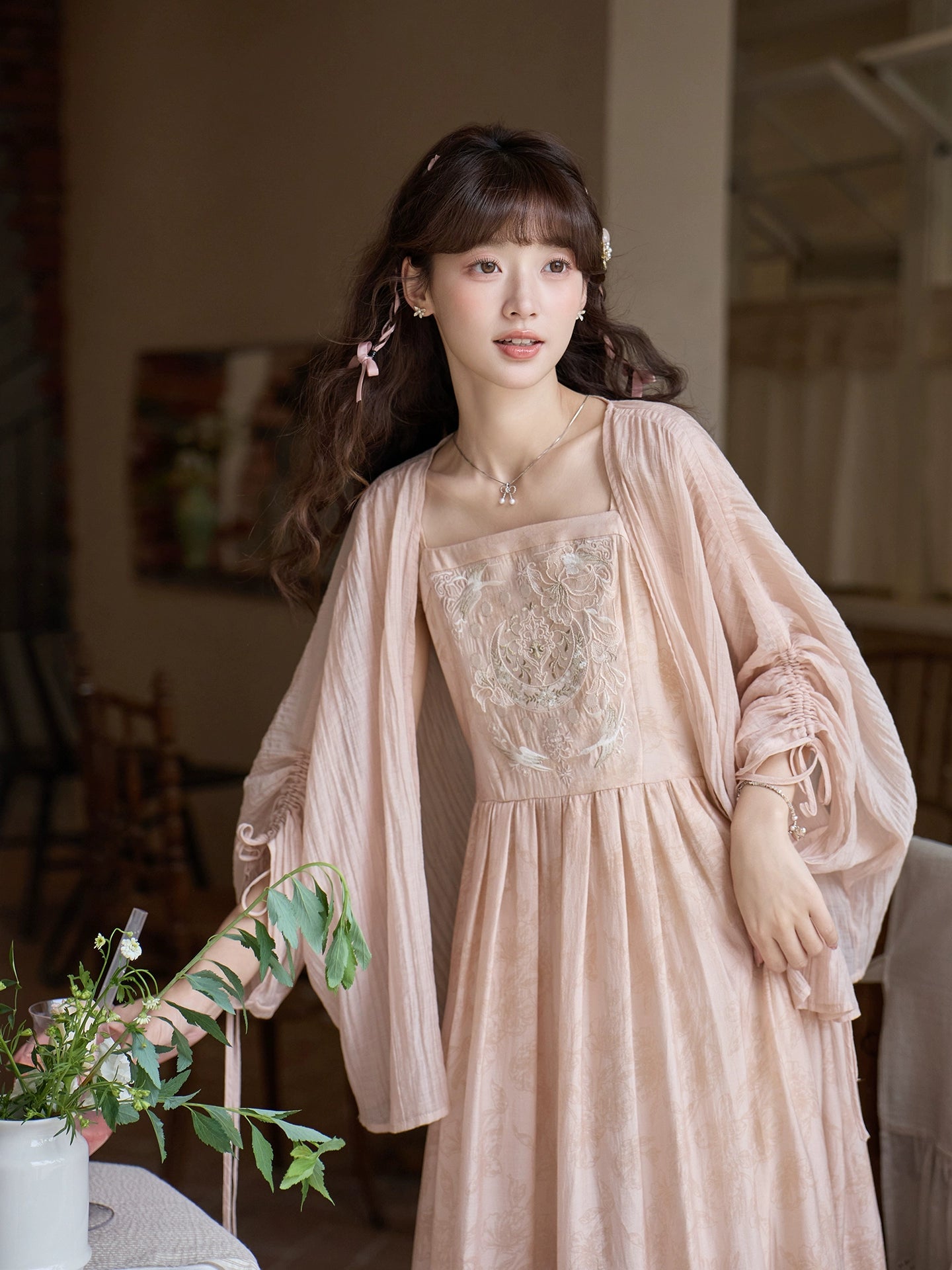 More than thirteen [遇夕] embroidered suspender skirt modern HanFuDreams