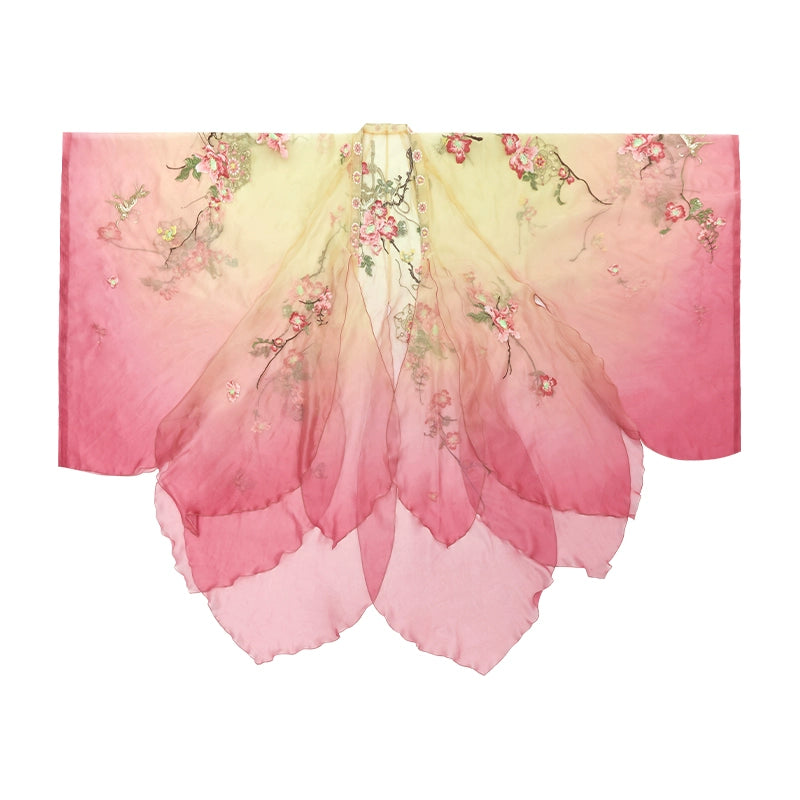 More than thirteen [peach blossom long tassel] large-sleeved shirt suspender skirt Tang Hanfu tang HanFuDreams Improved large sleeve shirt S