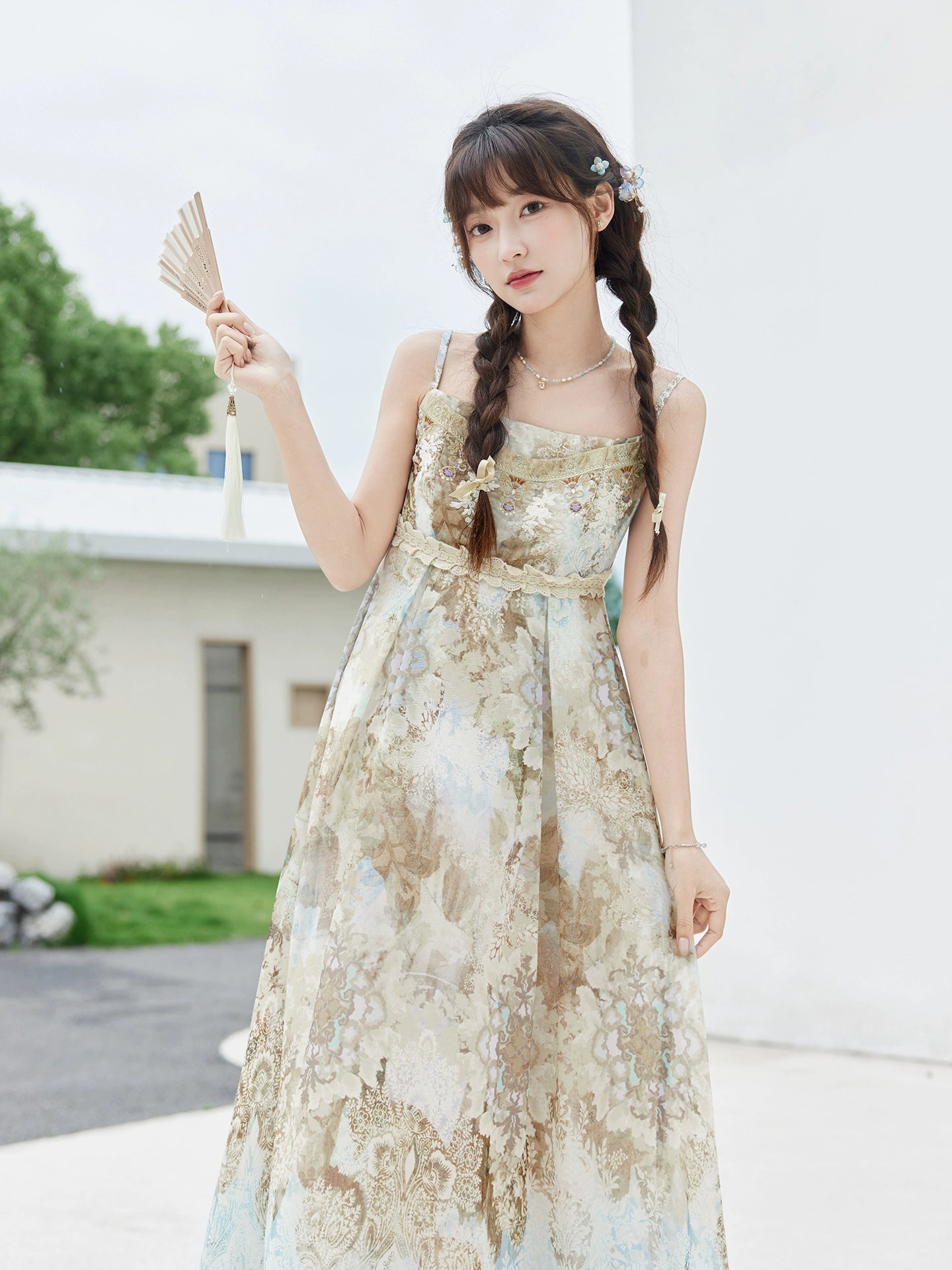 More than thirteen [吟游诗] ethnic style suspender round neck skirt modern HanFuDreams