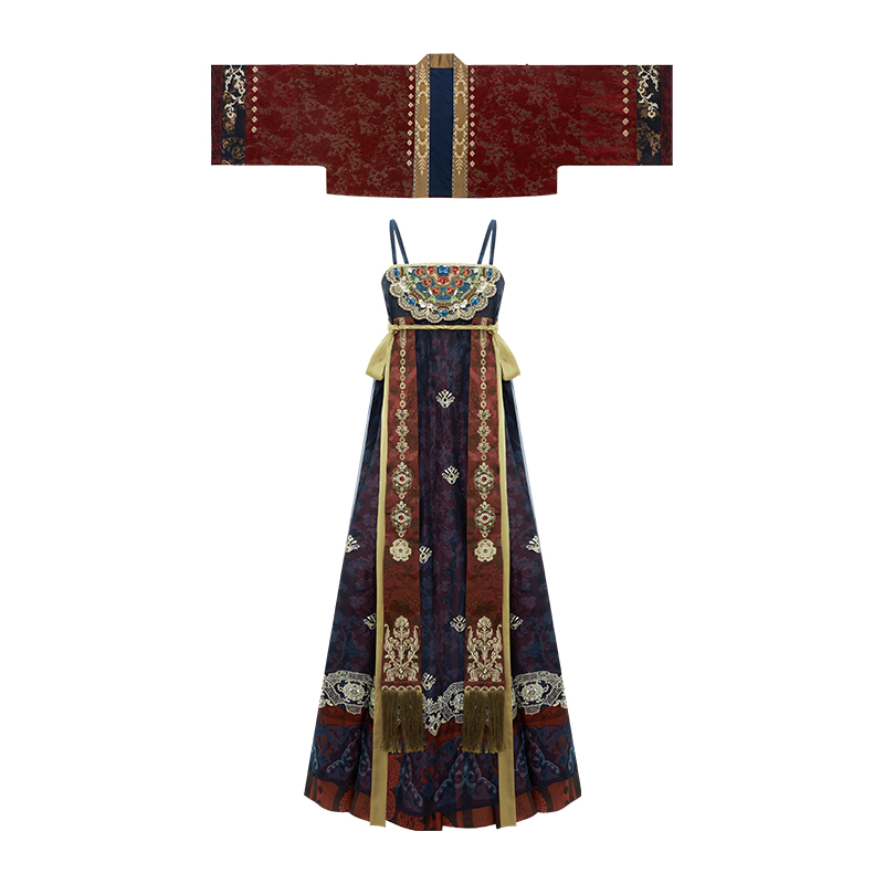 More Than Thirteen [Queen Mother Ghost Banquet] Suspender Skirt Tang Hanfu tang HanFuDreams Famen Temple coat (including accessories) + suspender skirt S