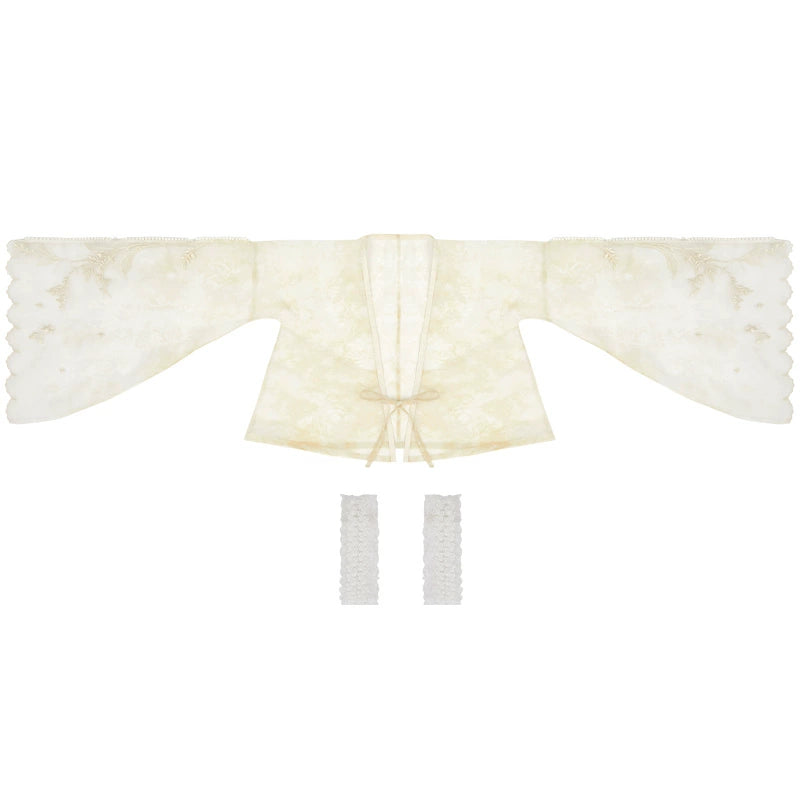 More than thirteen [Moon Hidden Flower Dynasty] Cloak Cardigan Chest-length Broken Skirt Hanfu Women ming HanFuDreams Cardigan XS