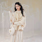 July Eve [Yuming Nuannuan] Fleece square collar jacket showing thin Song pants song HanFuDreams