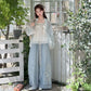 Qingzhi Tencel Hanfu Set with Embroidered Cardigan and Wide-Leg Pants modern Shisanyu 3-Piece Set XS