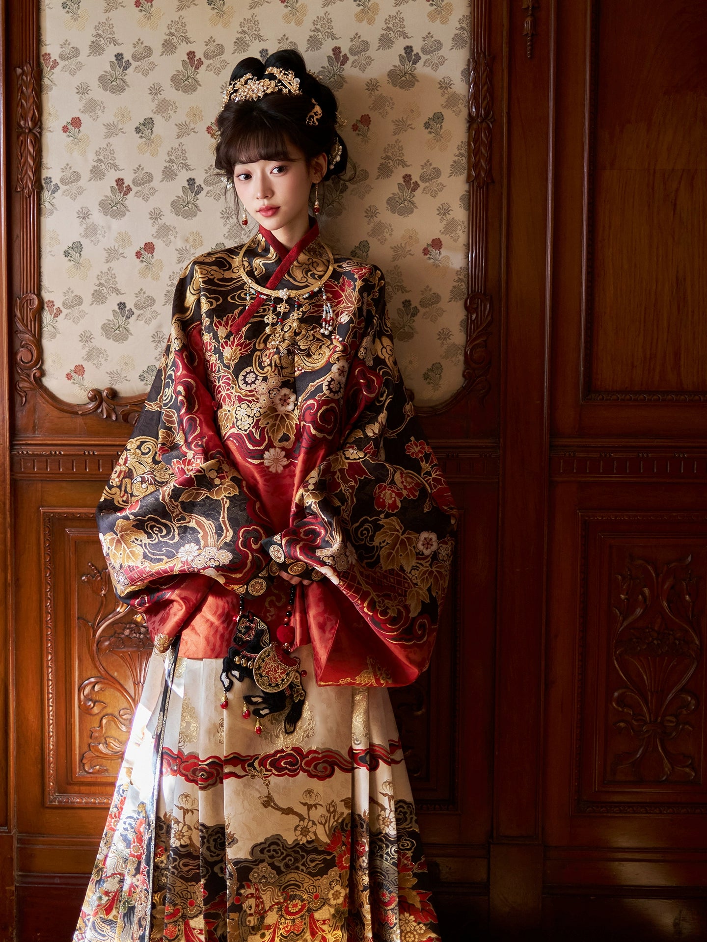 More than thirteen [Xuanma Qiankun] New Year's clothes pipa sleeves horse face skirts Ming ming HanFuDreams