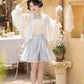 Tang Tiansi Silk Hanfu Summer Set — Top, Six-Panel Skirt & Shorts han Chixia