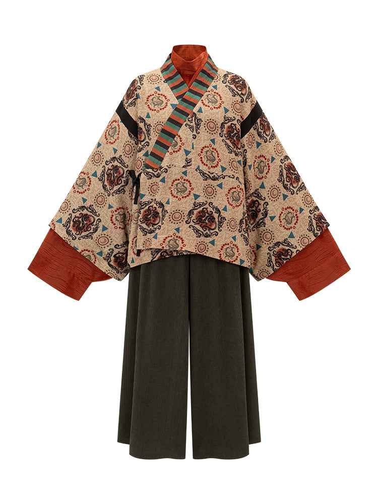 Jin-made upper collar shirt culottes Hanfu women