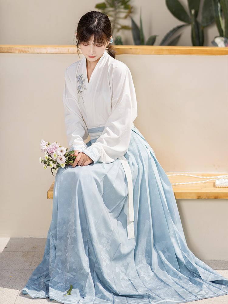 Cotton Plane Sleeve Short Shirt Horse Face Skirt Hanfu