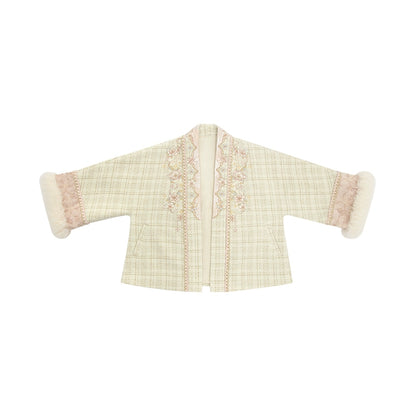 July Eve [Cold Smoke Taoyao] Opposite Collar Short Jacket Suspender Bust Skirt modern HanFuDreams Cold smoke peach yao, short jacket with opposite placket XS