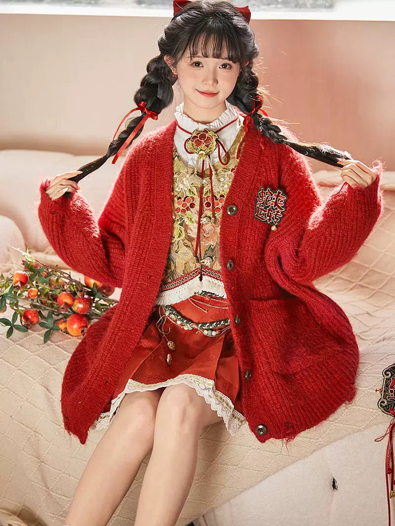 Flower Fairy Story [Red Fruit Manor] Vest Shirt Short Horse Noodles modern HanFuDreams