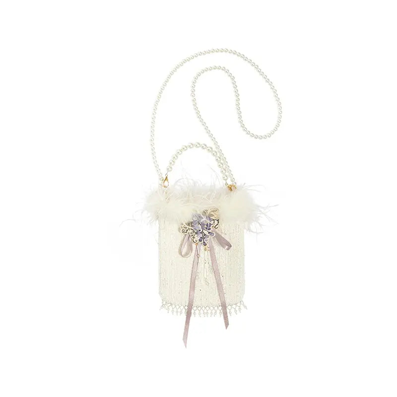 July Eve [Fujiao Moke] Embroidered Bijia Short Shirt Velvet Pleated Skirt han HanFuDreams Fujima Moke, bag. M