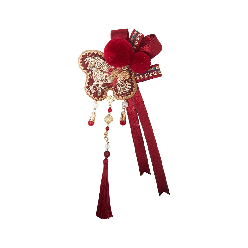 More than thirteen [Ode to Pepper Blossoms] red woolen jacket embroidered skirt modern HanFuDreams Accessories S