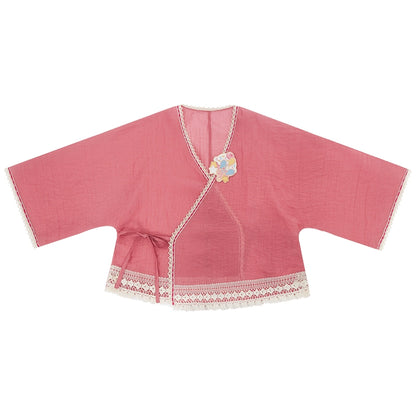 More than Thirteen [Party Magic] Spring Jacket Pants National Style Set modern HanFuDreams Jacket (with breast needle) (pink) S