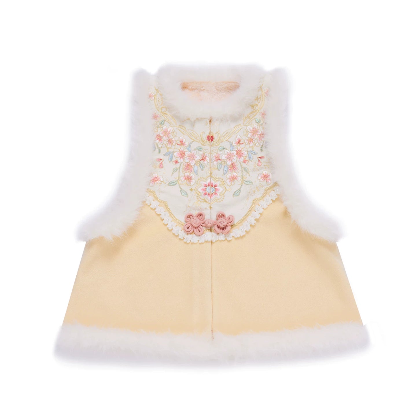 Flower Fairy Story [Yan Yunting] Fleece Cream Yellow Bijia Horse Skirt Set Ming ming HanFuDreams Cream yellow S