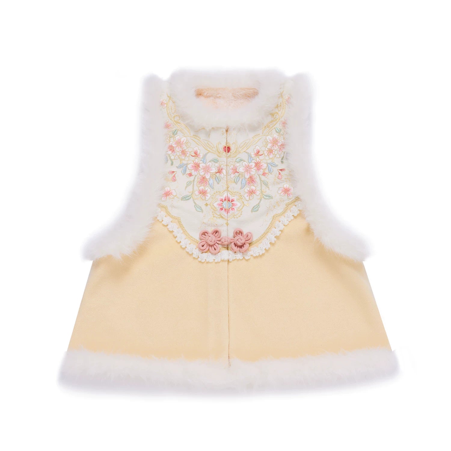 Flower Fairy Story [Yan Yunting] Fleece Cream Yellow Bijia Horse Skirt Set Ming ming HanFuDreams Cream yellow S