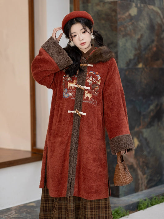 Chi Xia [Red Clay Small Stove] Han Element Coat Six Broken Skirt