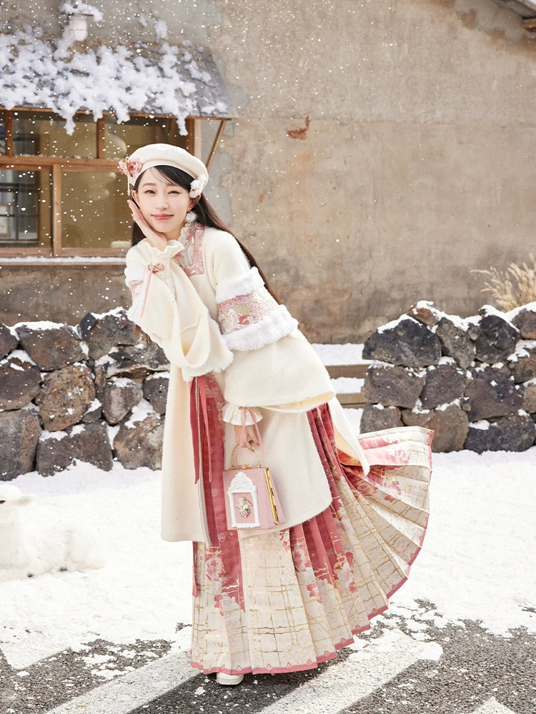 More than thirteen [flower wall lantern fair] square collar cardigan horse face skirt Ming ming HanFuDreams