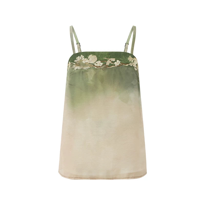 [Lotus Ferry] Song Dynasty Lyocell Green Hanfu Set song Shisanyu Camisole S