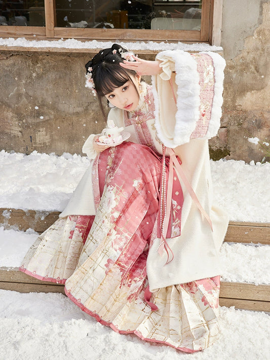 More than thirteen [flower wall lantern fair] square collar cardigan horse face skirt Ming ming HanFuDreams