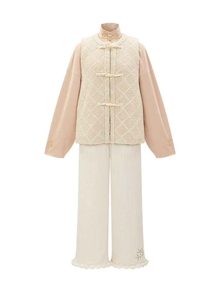 Short ras du cou à nouer de fabrication Ming Pantalon Song Hanfu pour femme