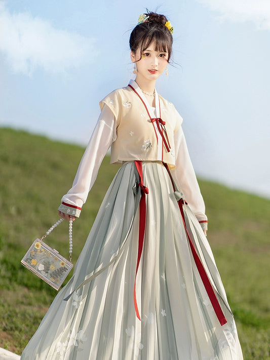 Tang Beizi T-shirt pleated skirt Hanfu