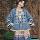 More than thirteen [Xianyunhe] embroidered square collar denim jacket horse skirt modern HanFuDreams