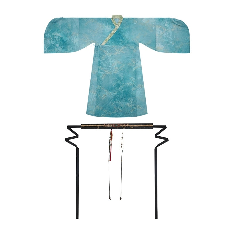 More Than Thirteen Angry Sea Diving Sand Hanfu Women Set Wide Sleeve Suspender Top han HanFuDreams Collar long shirt (including waist seal) S