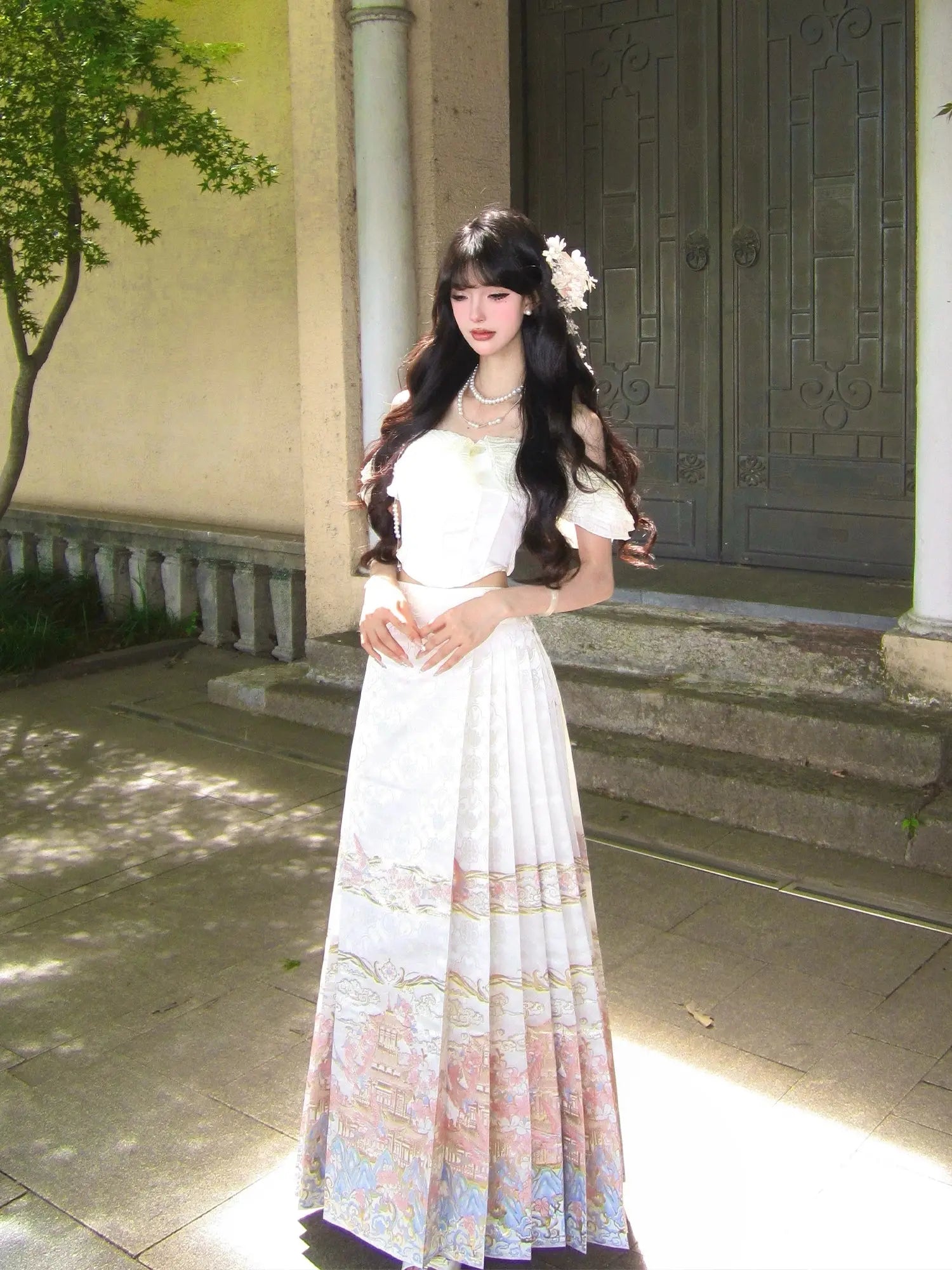 Flower Fairy Story [Yan Yunting] Bust Skirt Weaving Gold Horse Skirt Set Brocade Han han HanFuDreams