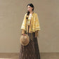 July Eve [caramel wood] embroidered knitted vest cardigan mesh skirt han HanFuDreams