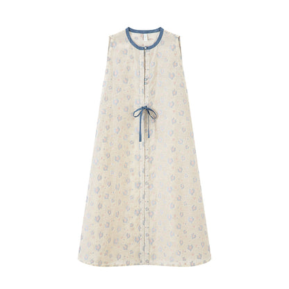 Ming-made round neck long than Jia Tencel wide-leg pants Hanfu