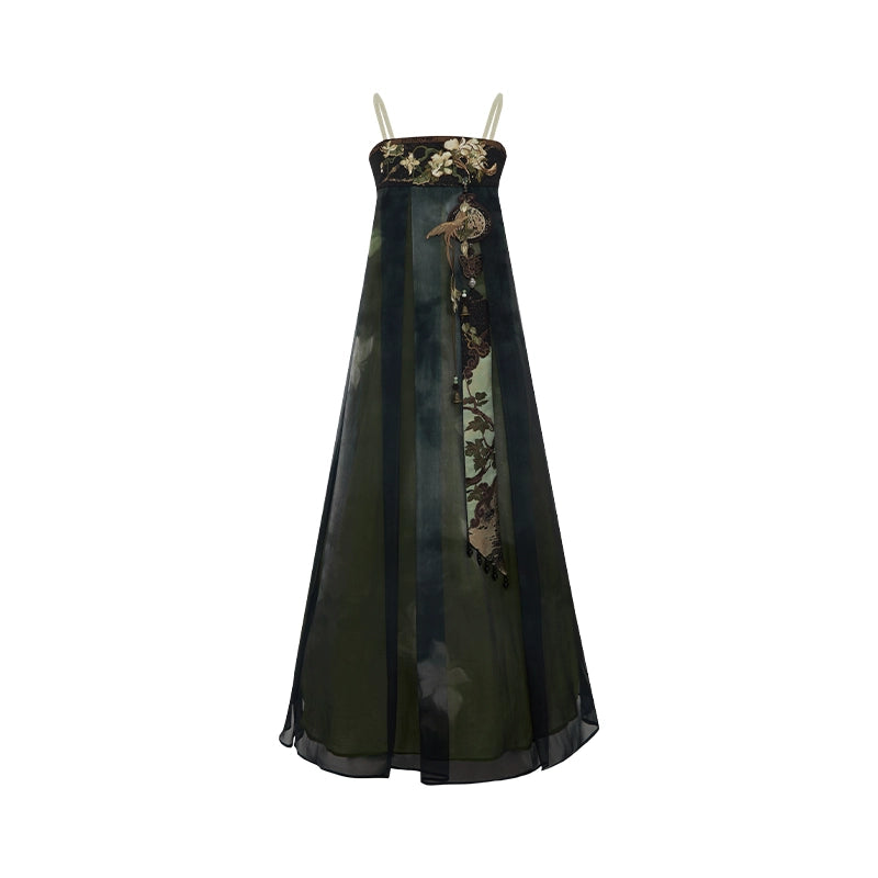 Thirteen more [明河清梦] Tencel suspender skirt Hanfu women han HanFuDreams Suspender skirt (including accessories) S