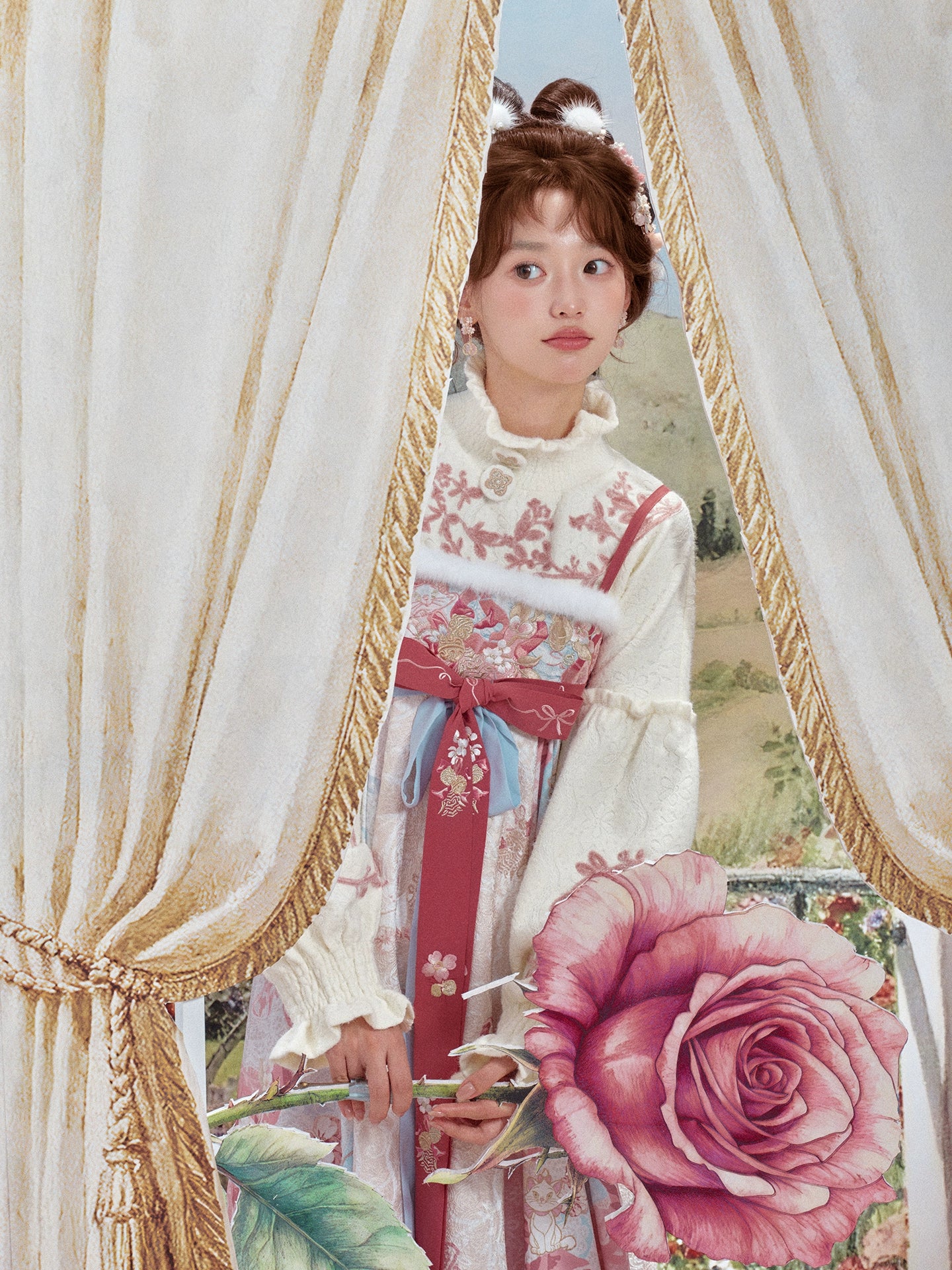 More than thirteen [Huaxing] knitted top plate rope embroidered plush bottoming shirt modern HanFuDreams