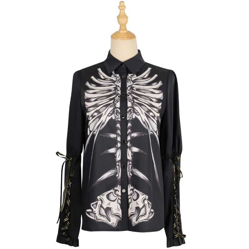 Halloween Sakura Love Goth Lolita Black Fairy Jsk Diablo Vintage Gemini lolita HanFuDreams Black inner shirt S