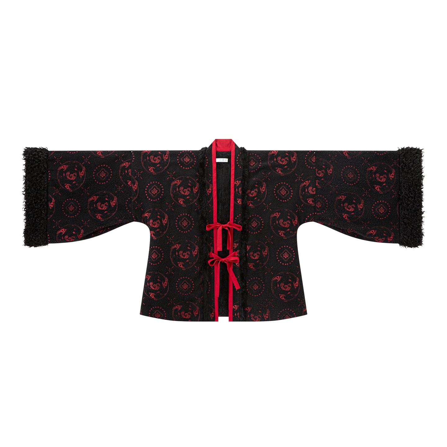 Chi Xia [Red and Ink] pleated collar shirt eight broken skirt Jin