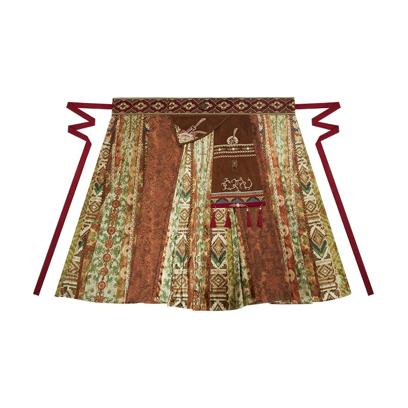 More than thirteen [Lu Ming] embroidered crossneck shirt jacquard broken skirt ethnic style modern HanFuDreams Broken skirt (including flakes) S