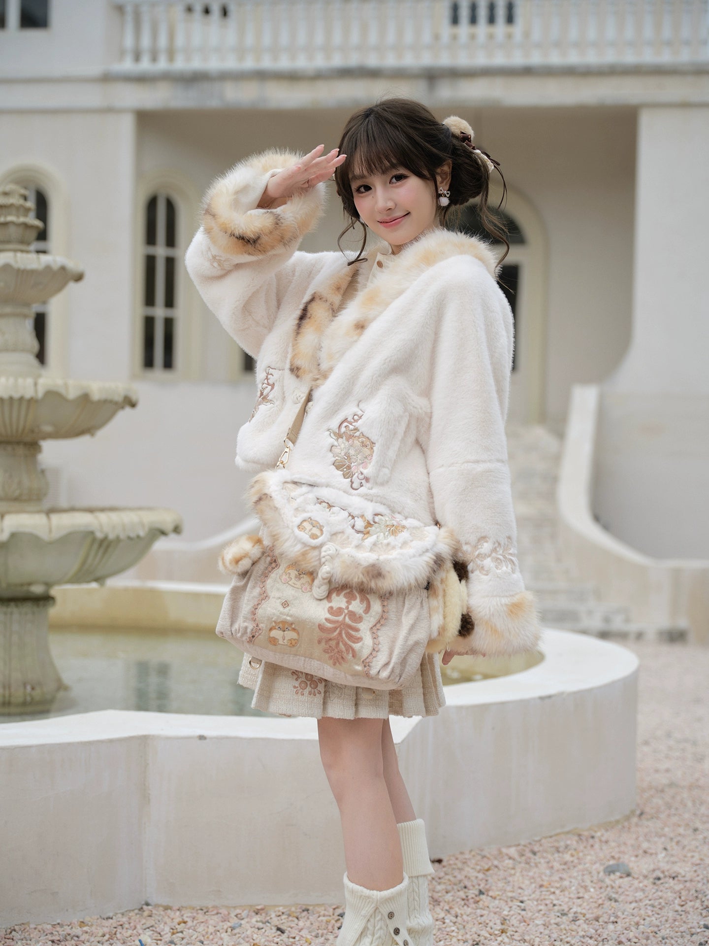 More than thirteen [leopard donut] plush embroidered messenger backpack