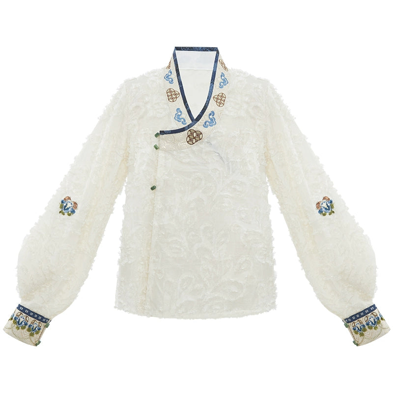 More Than Thirteen [Snake Marsh Ghost City] horse dress ming HanFuDreams Cross neck shirt S