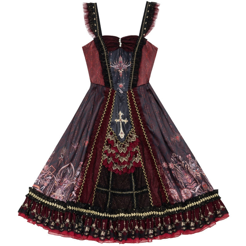 Lolita Original Eye of Hearts JSK Vintage Court Elegant CLA Series lolita HanFuDreams JSK skirt S