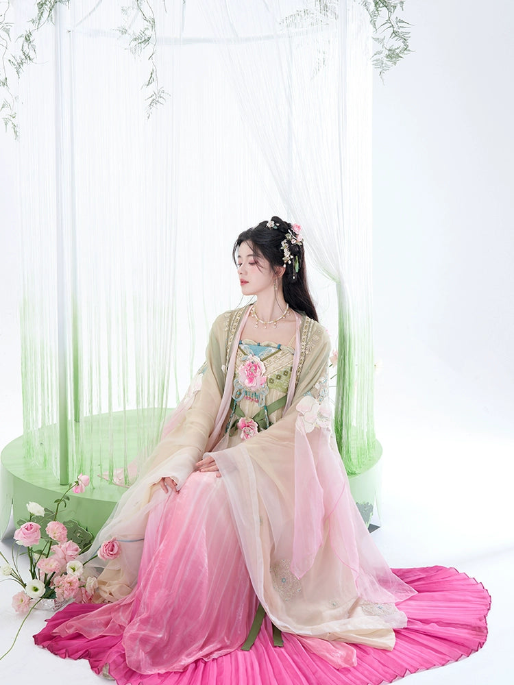 More than thirteen [吹梦生花] large sleeve shirt suspender skirt Hanfu tang HanFuDreams